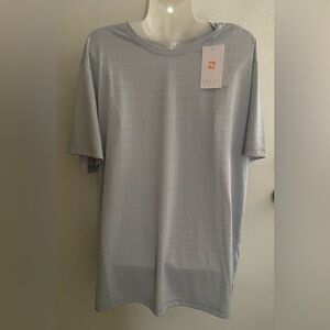 Zelos size L cool gray moisture wicking short sleeve shirt NEW